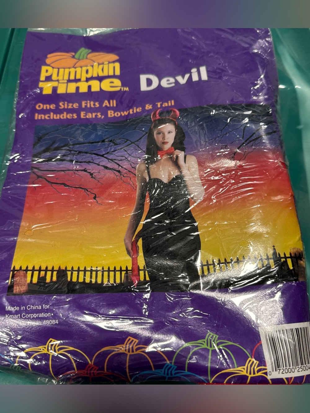 Pumpkin Time Devil Costume – red tail, horns and bow tie